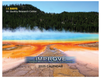 AQRC IMPROVE 2025 calendar cover featuring Yellowstone National Park.